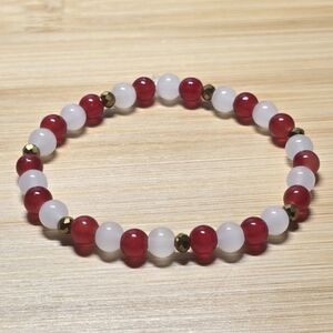 Handmade Christmas Beaded Bracelet Glass Beads & Crystals